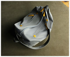 Womens Nylon Gray Large Sling Bag Shoulder Sports Gym Bag Nylon Overnight Crossbody Bag for Ladies