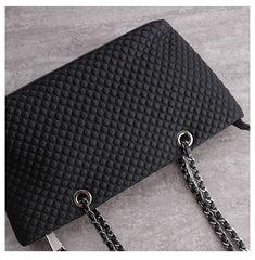 Womens Nylon Diamond Shoulder Purse Womens Black Nylon Chain Shoulder Purse Nylon Chain Purse for Ladies