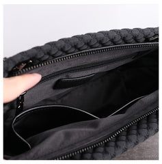 Womens Nylon Diamond Shoulder Purse Womens Black Nylon Chain Shoulder Purse Nylon Chain Purse for Ladies