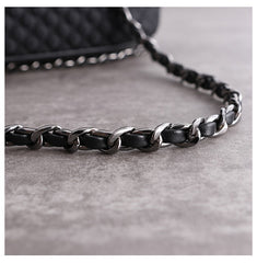 Womens Nylon Diamond Shoulder Purse Womens Black Nylon Chain Shoulder Purse Nylon Chain Purse for Ladies