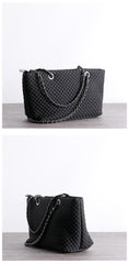 Womens Nylon Diamond Shoulder Purse Womens Black Nylon Chain Shoulder Purse Nylon Chain Purse for Ladies
