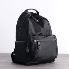 Womens Nylon Laptop Backpack Large Travel Backpack Purse Nylon Black School Rucksack for Ladies