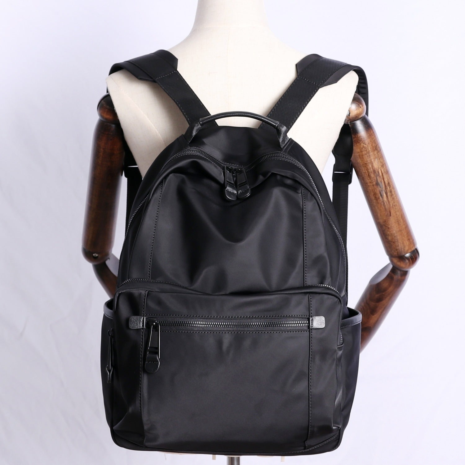 Womens Nylon Laptop Backpack Large Travel Backpack Purse Nylon Black School Rucksack for Ladies