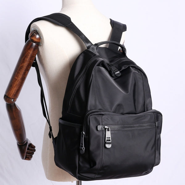Womens Nylon Laptop Backpack Large Travel Backpack Purse Nylon Black School Ruck NB02991088