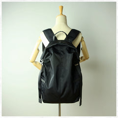 Womens Nylon Large Backpack Purse Black Nylon Travel Backpack School Rucksack for Ladies