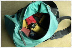 Womens Nylon Large Backpack Purse Khaki Nylon Travel Backpack School Rucksack for Ladies