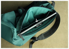 Womens Nylon Large Backpack Purse Dark Green Nylon Travel Backpack School Rucksack for Ladies