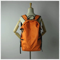 Womens Nylon Large Backpack Purse Khaki Nylon Travel Backpack School Rucksack for Ladies
