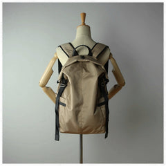 Womens Nylon Large Backpack Purse Khaki Nylon Travel Backpack School Rucksack for Ladies