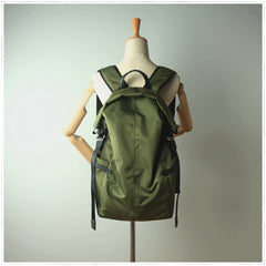 Womens Nylon Large Backpack Purse Dark Green Nylon Travel Backpack School Rucksack for Ladies