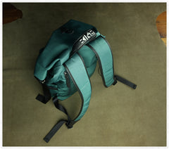 Womens Nylon Large Backpack Purse Khaki Nylon Travel Backpack School Rucksack for Ladies