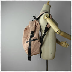 Womens Nylon Large Backpack Purse Khaki Nylon Travel Backpack School Rucksack for Ladies