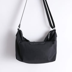 Womens Nylon Leather Barrel Shoulder Purse Womens Black Nylon Gym Crossbody Purse Nylon Work Shoulder Purse for Ladies