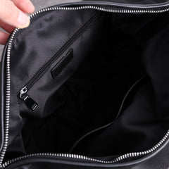 Womens Nylon Leather Barrel Shoulder Purse Womens Black Nylon Gym Crossbody Purse Nylon Work Shoulder Purse for Ladies