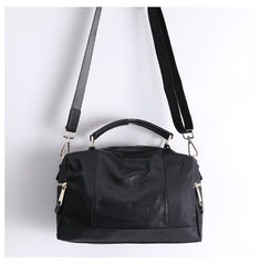 Womens Nylon Leather Boston Handbags Womens Black Nylon Boston Shoulder Purse for Ladies