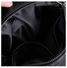 Womens Nylon Leather Boston Handbags Womens Black Nylon Shoulder Purse for Ladies