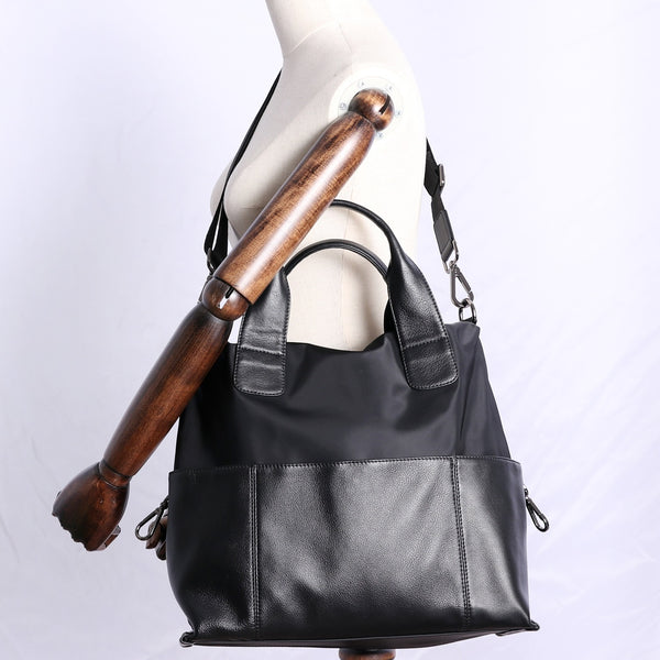 Womens Nylon Leather Gym Handbag Purse Womens - Back View