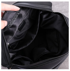 Womens Nylon Leather Gym Handbags Womens Black Nylon Gym Purse Nylon Work Shoulder Purse for Ladies