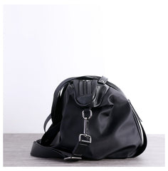 Womens Nylon Leather Gym Handbags Womens Black Nylon Gym Purse Nylon Work Shoulder Purse for Ladies