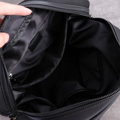 Womens Nylon Leather Gym Handbags Womens Black Nylon Gym Purse Nylon Work Shoulder Purse for Ladies