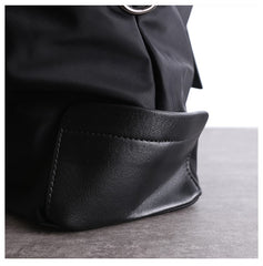 Womens Nylon Leather Gym Shoulder Purse Womens Black Nylon Gym Purse Nylon Work Shoulder Purse for Ladies