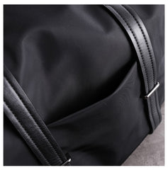 Womens Nylon Leather Gym Shoulder Purse Womens Black Nylon Gym Purse Nylon Work Shoulder Purse for Ladies