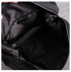 Womens Nylon Leather Gym Shoulder Purse Womens Black Nylon Gym Purse Nylon Work Shoulder Purse for Ladies