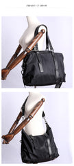 Womens Nylon Leather Gym Shoulder Purse Womens Black Nylon Gym Purse Nylon Work Shoulder Purse for Ladies
