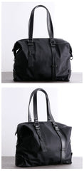 Womens Nylon Leather Gym Shoulder Purse Womens Black Nylon Gym Purse Nylon Work Shoulder Purse for Ladies