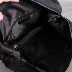 Womens Nylon Leather Gym Shoulder Purse Womens Black Nylon Gym Purse Nylon Work Shoulder Purse for Ladies