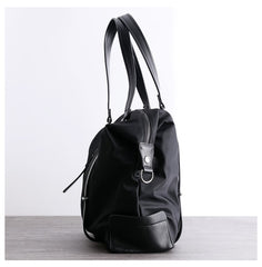Womens Nylon Leather Gym Shoulder Purse Womens Black Nylon Gym Purse Nylon Work Shoulder Purse for Ladies