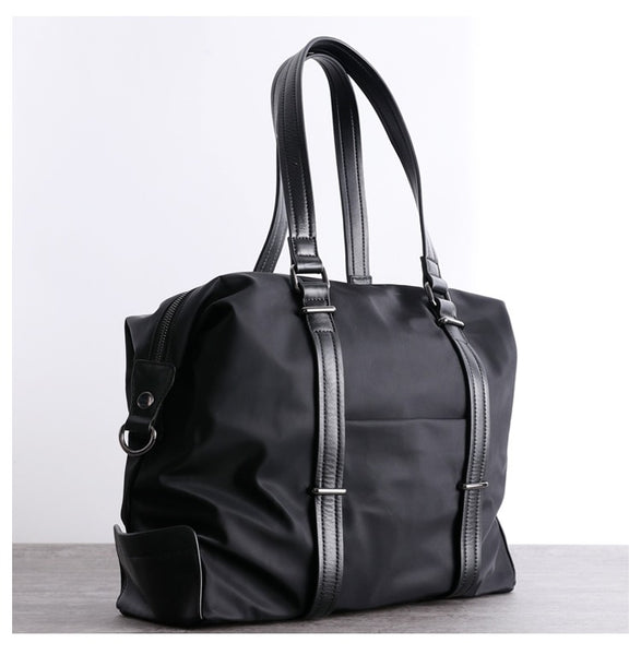 Womens Nylon Leather Gym Shoulder Purse Womens - Back View