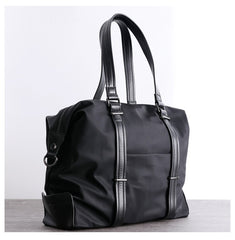 Womens Nylon Leather Gym Shoulder Purse Womens Black Nylon Gym Purse Nylon Work Shoulder Purse for Ladies