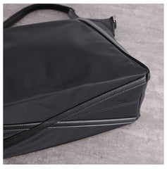 Womens Nylon Leather Gym Tote Purse Womens Black Nylon Gym Purse Nylon Work Shoulder Purse for Ladies