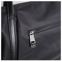 Womens Nylon Leather Gym Tote Purse Womens Black Nylon Gym Purse Nylon Work Shoulder Purse for Ladies