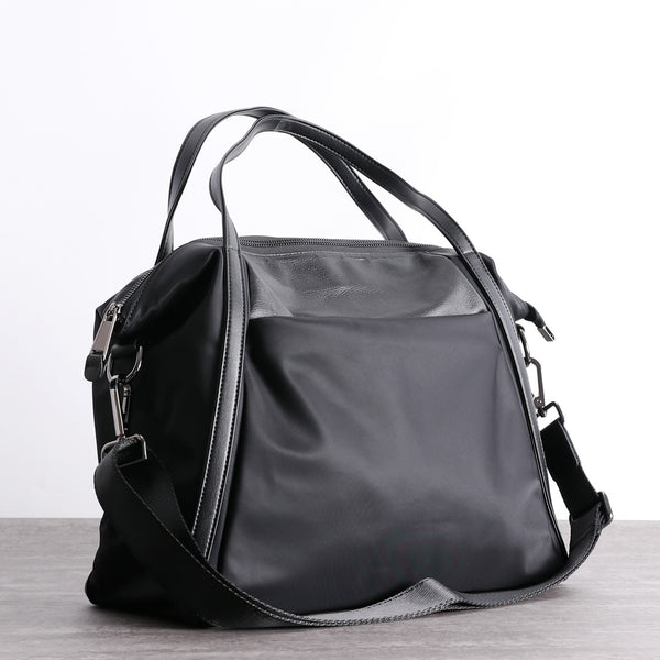 Womens Nylon Leather Gym Tote Purse Womens - Back View
