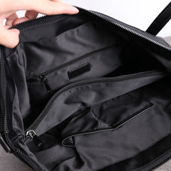 Womens Nylon Leather Gym Tote Purse Womens Black Nylon Gym Purse Nylon Work Shoulder Purse for Ladies
