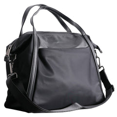 Womens Nylon Leather Gym Tote Purse Womens Black Nylon Gym Purse Nylon Work Shoulder Purse for Ladies