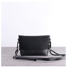 Womens Nylon Leather Shoulder Purse Womens Black Diamond Nylon Chain Shoulder Purse Nylon Chain Purse for Ladies