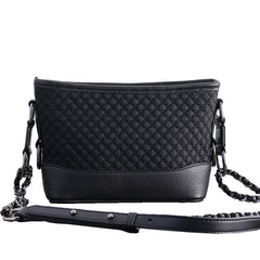 Womens Nylon Leather Shoulder Purse Womens Black Diamond Nylon Chain Shoulder Purse Nylon Chain Purse for Ladies