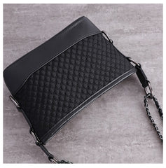 Womens Nylon Leather Shoulder Purse Womens Black Diamond Nylon Chain Shoulder Purse Nylon Chain Purse for Ladies