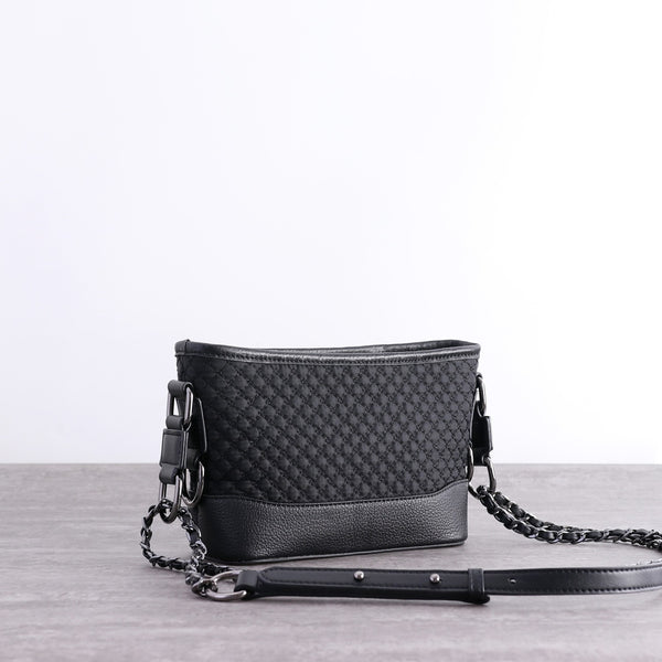Womens Nylon Leather Shoulder Purse Womens Black Diamond Nylon Chain Shoulder Pu NB02581156