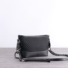 Womens Nylon Leather Shoulder Purse Womens Black Diamond Nylon Chain Shoulder Purse Nylon Chain Purse for Ladies