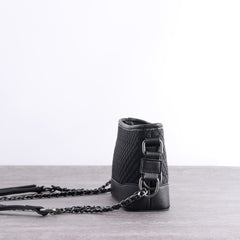 Womens Nylon Leather Shoulder Purse Womens Black Diamond Nylon Chain Shoulder Purse Nylon Chain Purse for Ladies