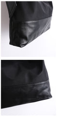 Womens Nylon Leather Shoulder Tote Womens Black Nylon Totes Purse Nylon Tote Purse for Ladies