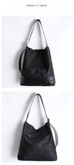Womens Nylon Leather Shoulder Tote Womens Black Nylon Totes Purse Nylon Tote Purse for Ladies