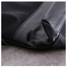 Womens Nylon Leather Shoulder Tote Womens Black Nylon Totes Purse Nylon Tote Purse for Ladies