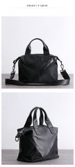 Womens Nylon Leather Small Handbags Womens Black Nylon Shoulder Purse for Ladies