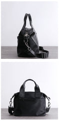 Womens Nylon Leather Small Handbags Womens Black Nylon Shoulder Purse for Ladies