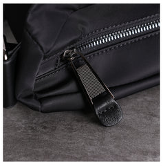 Womens Nylon Leather Small Shoulder Purse Womens Black Nylon Crossbody Purse Nylon Work Shoulder Purse for Ladies